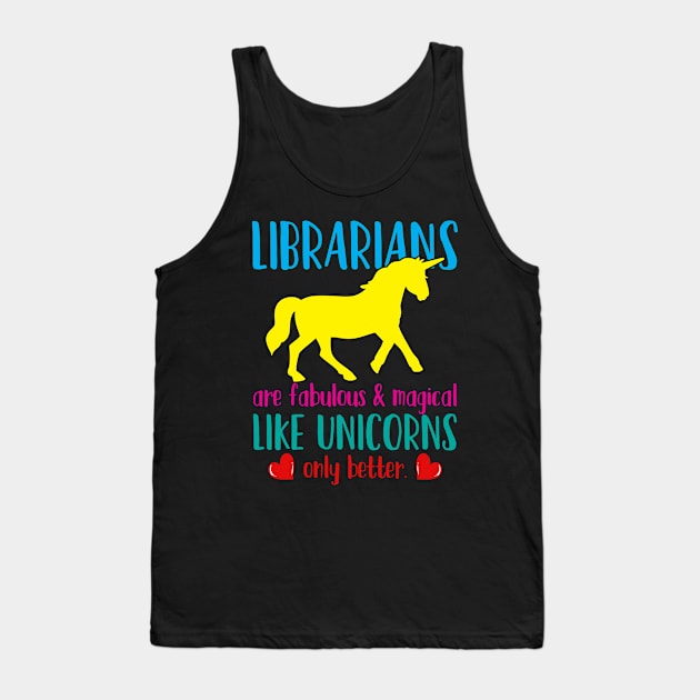 Librarian Unicorn Tank Top by CreativeGiftShop